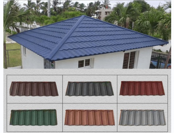 Aluminum Zinc Material 0.35mm 0.4mm 0.45mm 0.5mm Stone Coated Metal Bond Roofing Tile