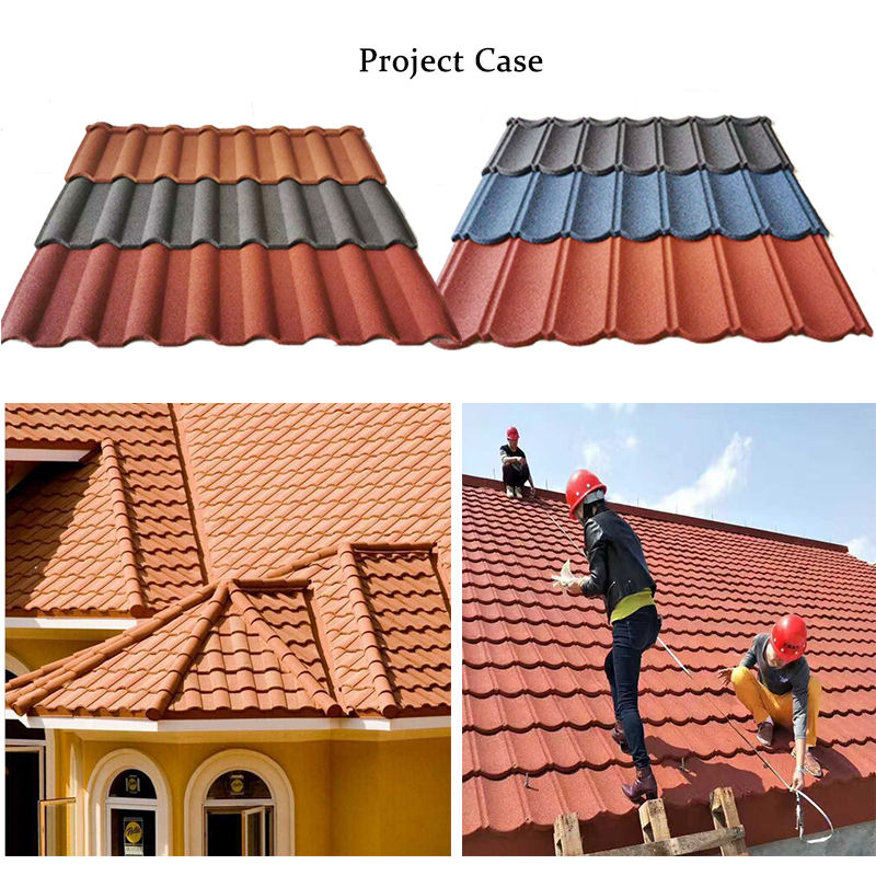 Weather Resistance Stone Coated Metal Roofing Tiles Lightweight 0.25mm 0.3mm 0.4mm 0.45mm Steel Milano Tile